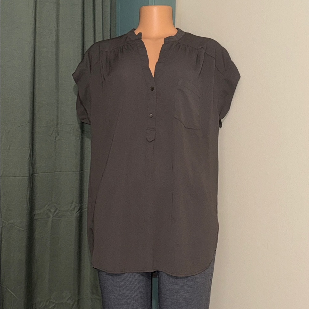 Women's Olive Green Button-Up Top